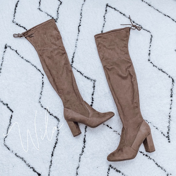 2 LEFT💞Tan suede over the knee boots brown - Picture 3 of 8